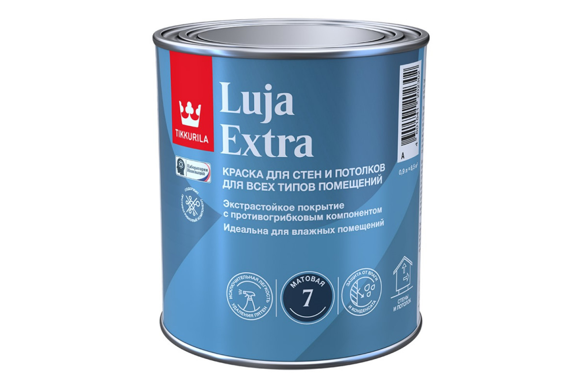 Экстремально стойкая краска Tikkurila Luja Extra матовая белая 0,9 л купить  по цене [price] – Интернет-магазин МАСТЕР